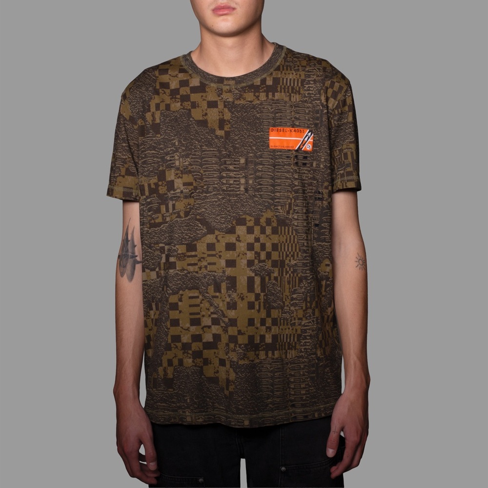 Diesel deconstructed camo shirt